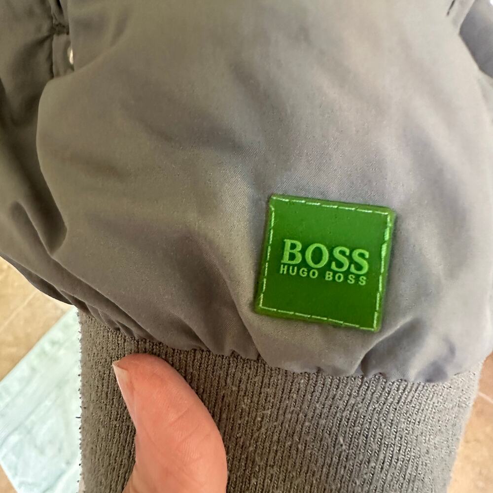 HUGO BOSS Green Label Bomber Jacket XL Olive Gray Green Zip Up‎ Lightweight - Picture 5 of 6